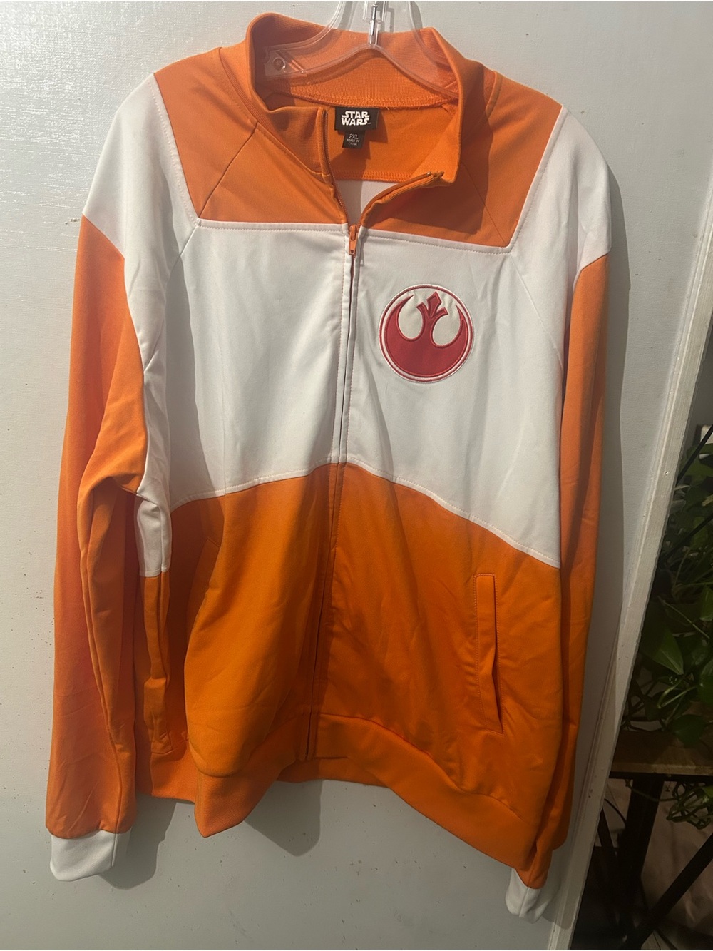 Star Wars Orange & White Rebel Alliance Zip-Up Jacket